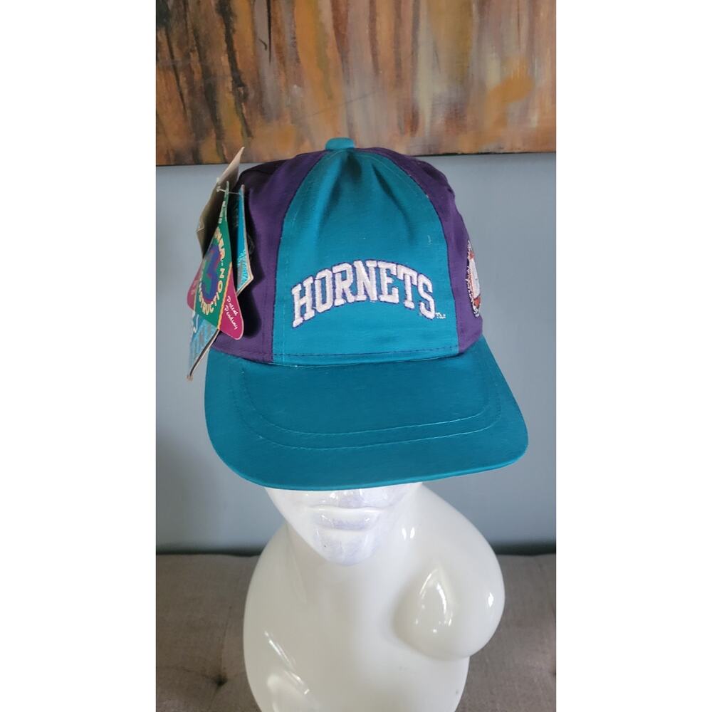 Vintage 1990s Charlotte Hornets Youth Hat Starter Tri-Power NBA Licensed Teal...